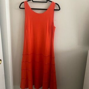 Ann Taylor Vibrant Orange Midi Dress